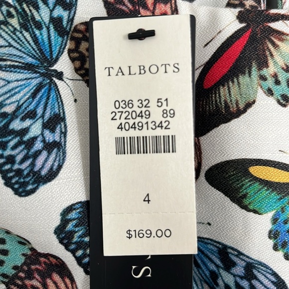 NWT Talbots Linen and Cotton Butterfly Pattern Sleeveless Dress - Picture 7 of 7